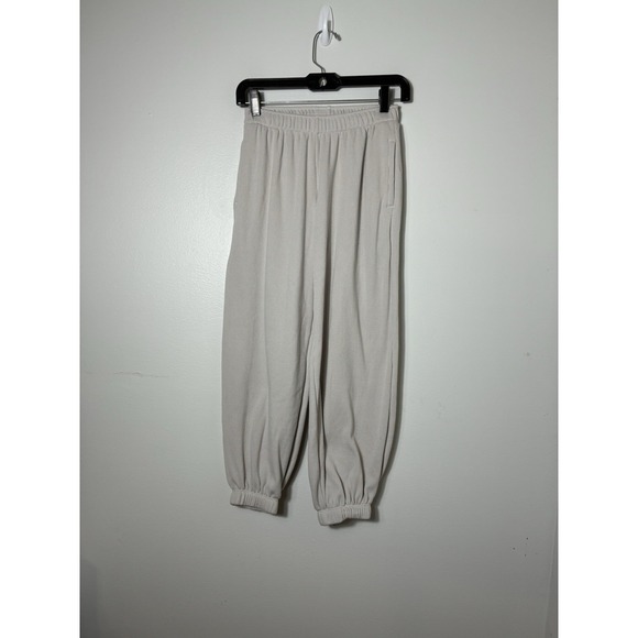 NEW! Gilly Hicks Pull On Waffle Knit Joggers XXS Ivory Lounge Drawstring - Picture 1 of 12